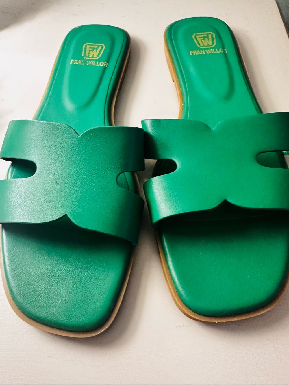 Willow Emerald Green Slide Sandals